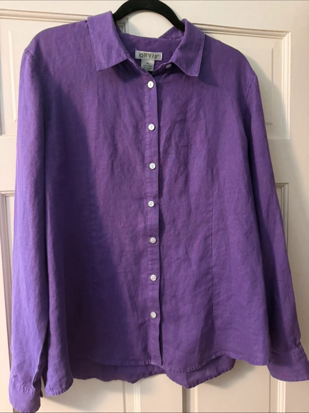 Orvis Vibrant Purple Linen Button-Up Shirt